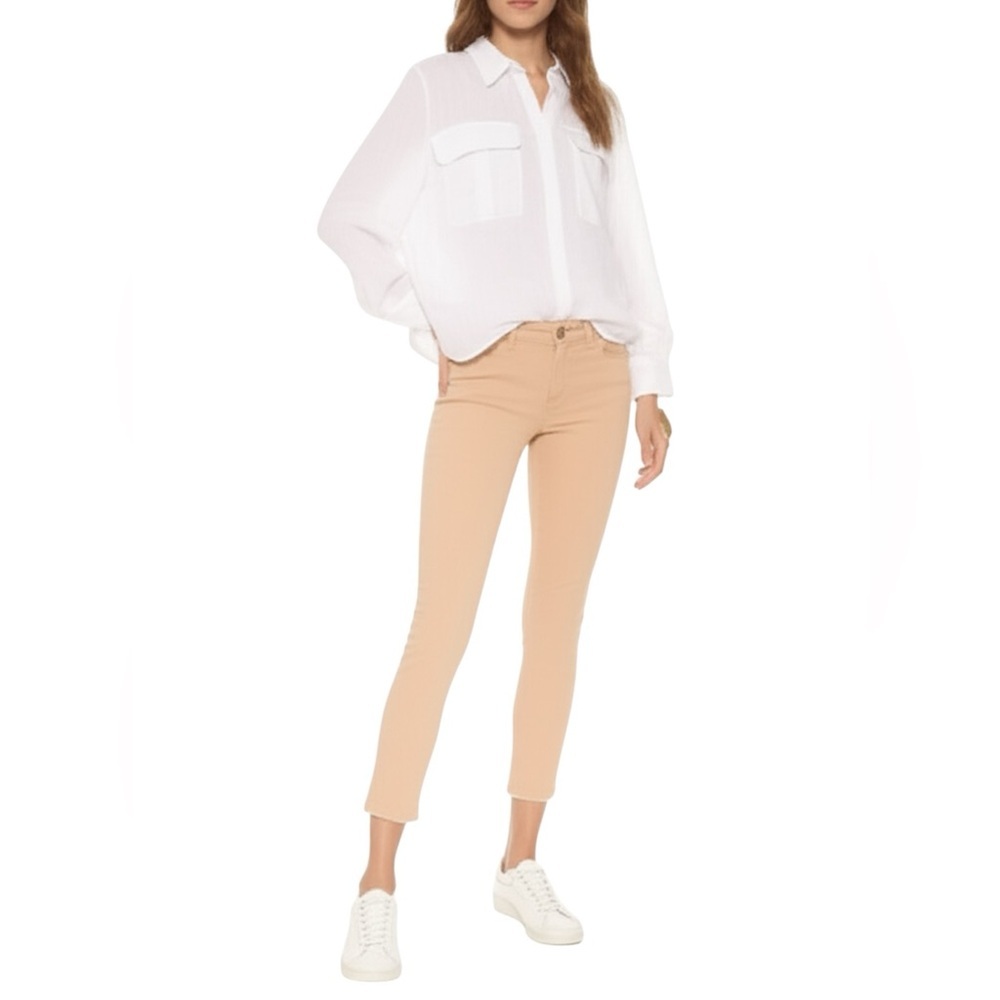 Piazza Italia pastel peach orange cropped ankle skinny jeggings IT 42
